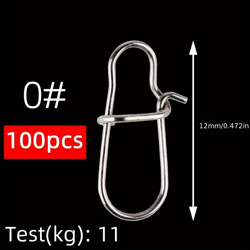 50pcs Fishing Hook Connector Duo Lock Snap Freshwater Saltwater Accessory