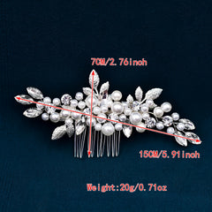 Red Beaded Bridal Headband Floral Hair Accessory