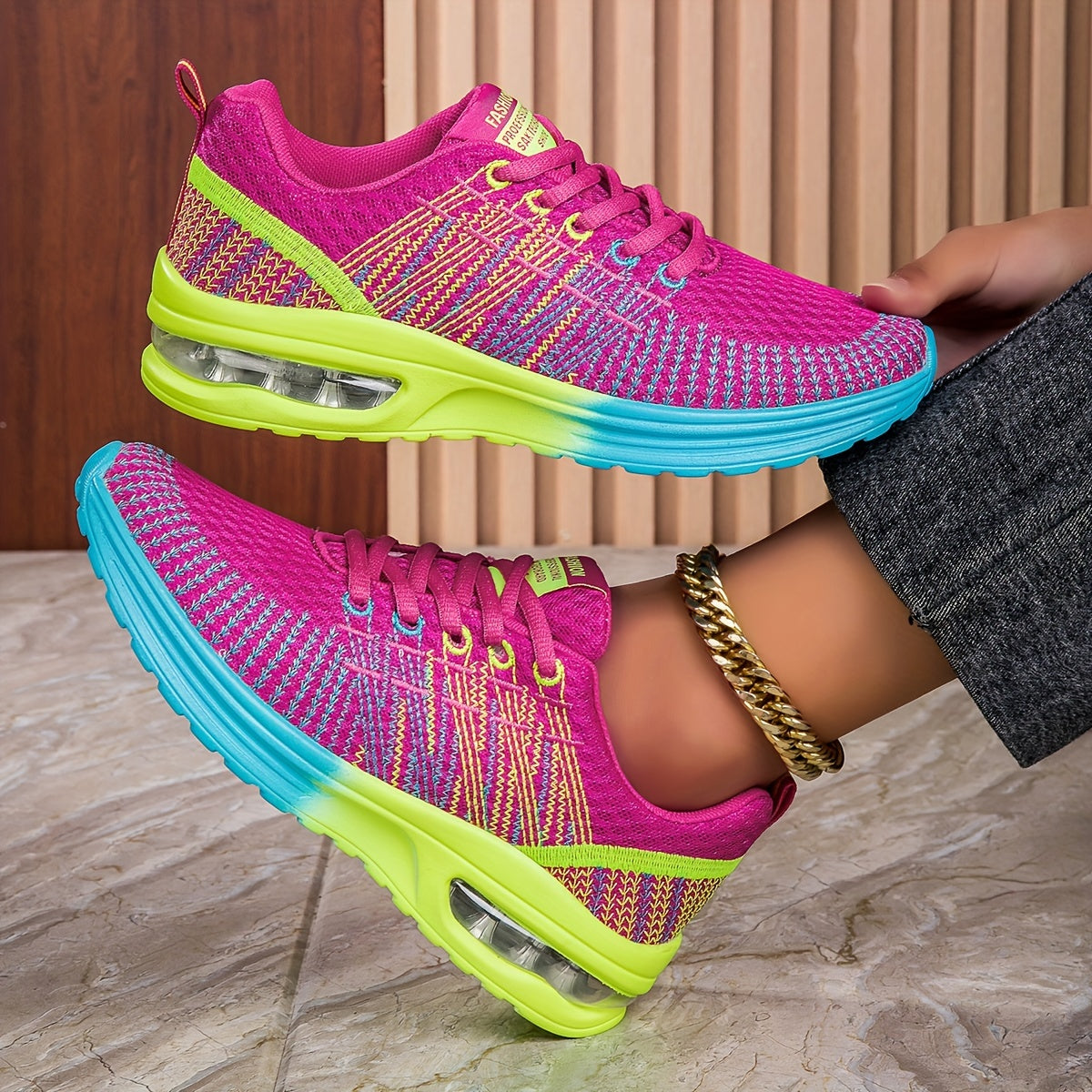 Women's Mesh Air Cushion Sneakers Lightweight Breathable Travel Shoes