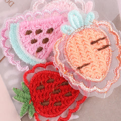 5pcs Plush Fruit Cartoon Patches for Girls Clothing DIY Hand Sewing