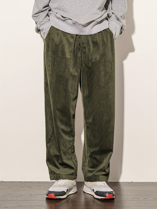 Men's Loose Fit Corduroy Dress Pants