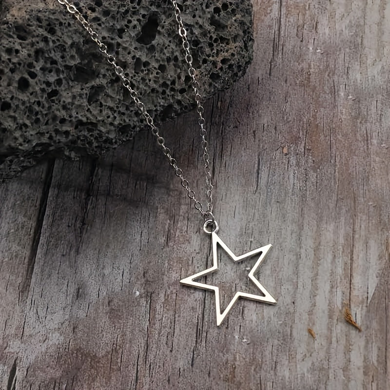 Y2K Big Hollow Star Pendant Necklace