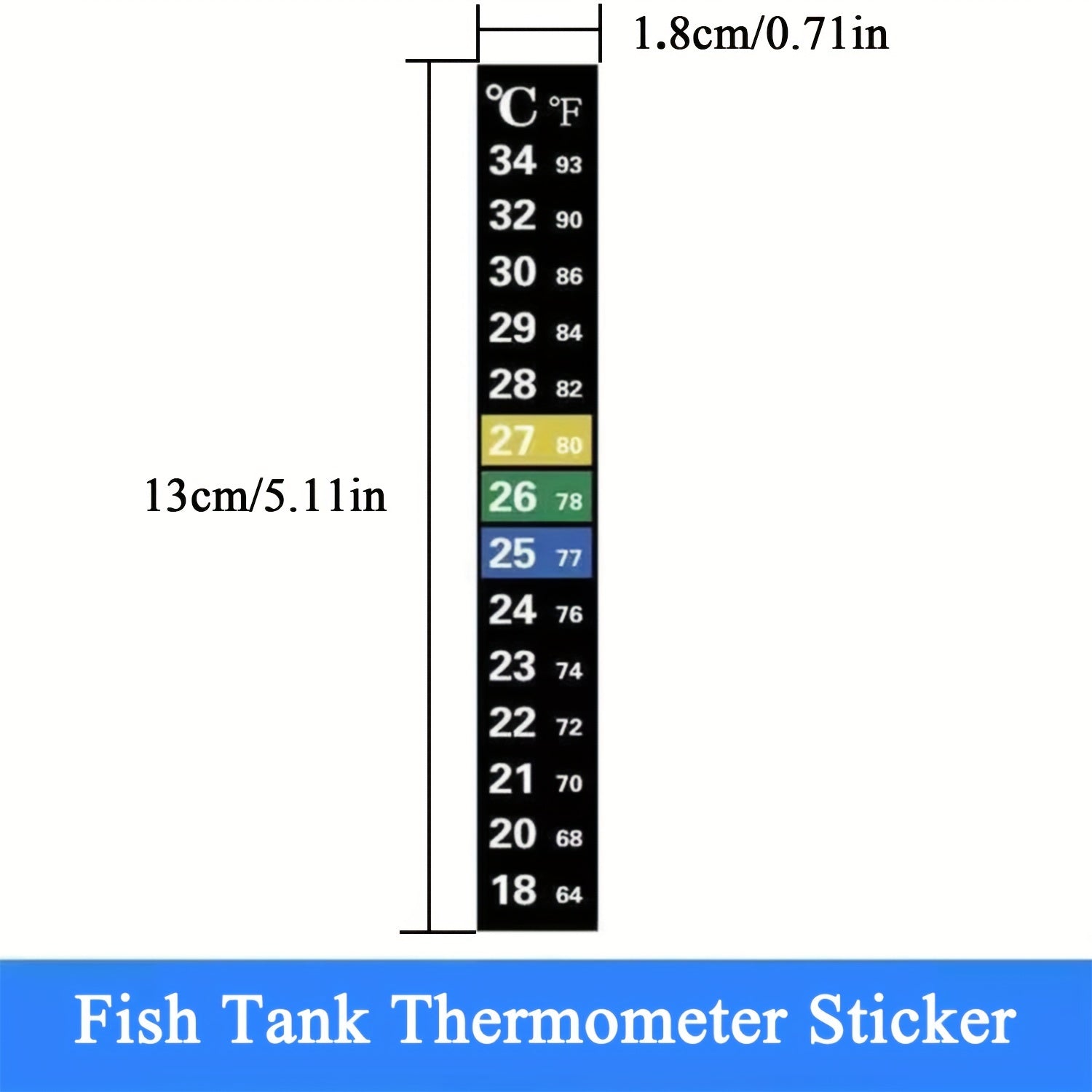 Aquarium Thermometer Stickers 6Pcs Fish Shrimp Turtle Temp Monitor