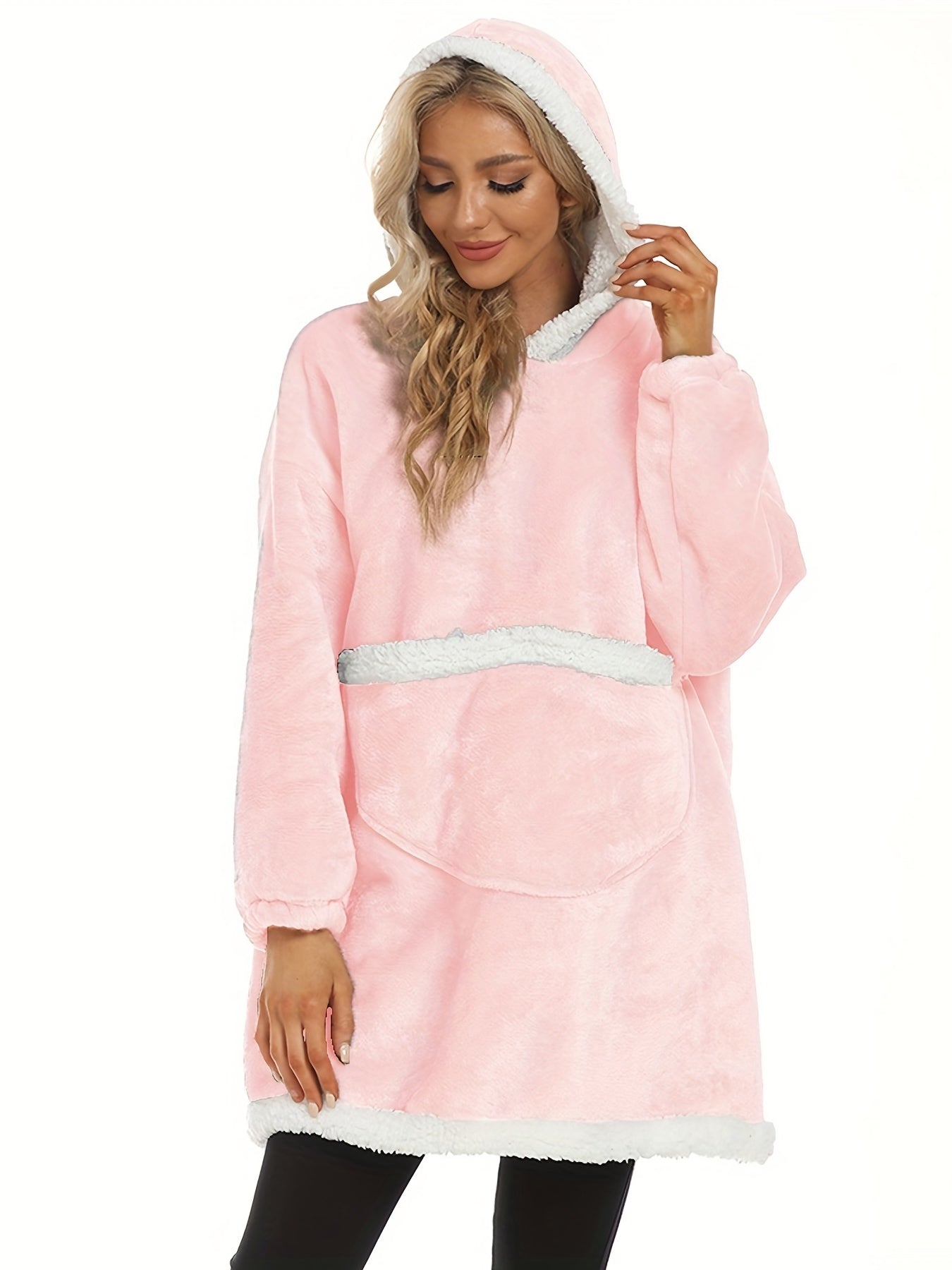 Cozy Flannel Hooded Lounge Robe with Pockets