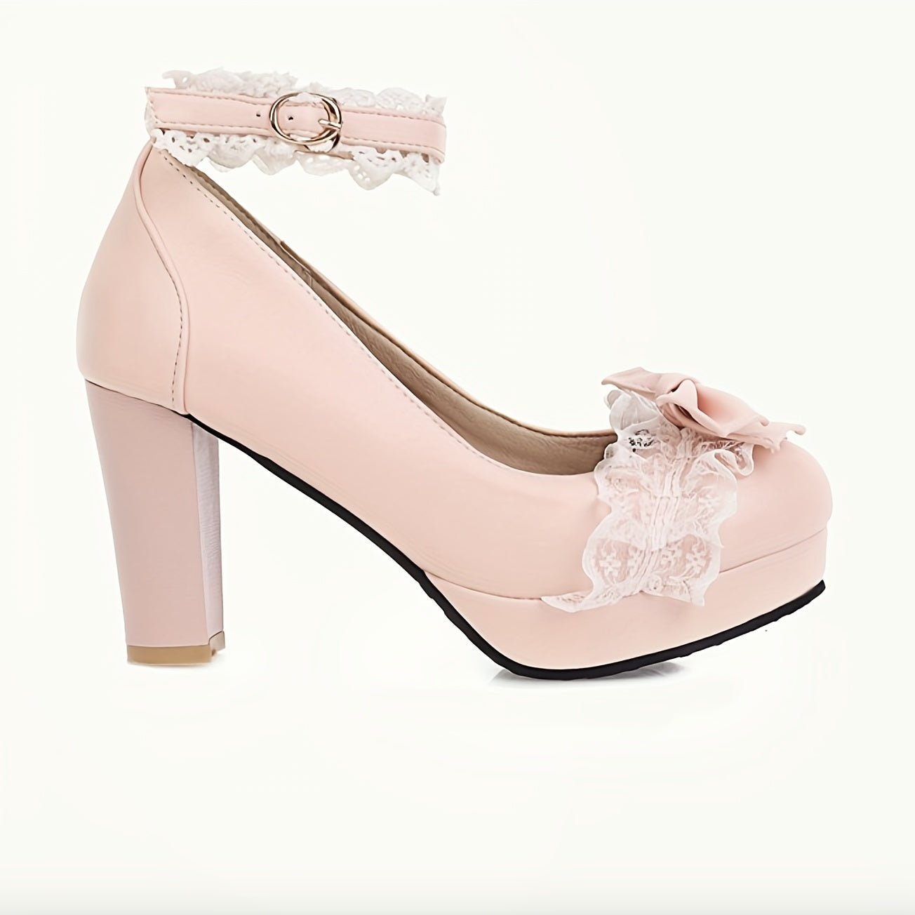 Women's Lace Ankle Strap High Heel Pumps
