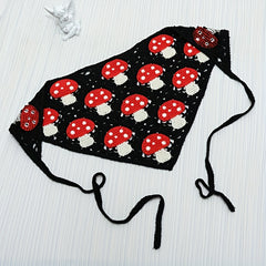 Mushroom Crochet Triangle Scarf Tie Rope Headband Hair Accessories