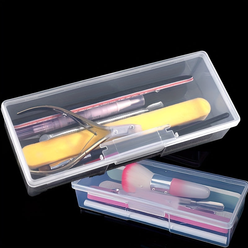 Clear Manicure Tool Box Nail Art Storage Organizer