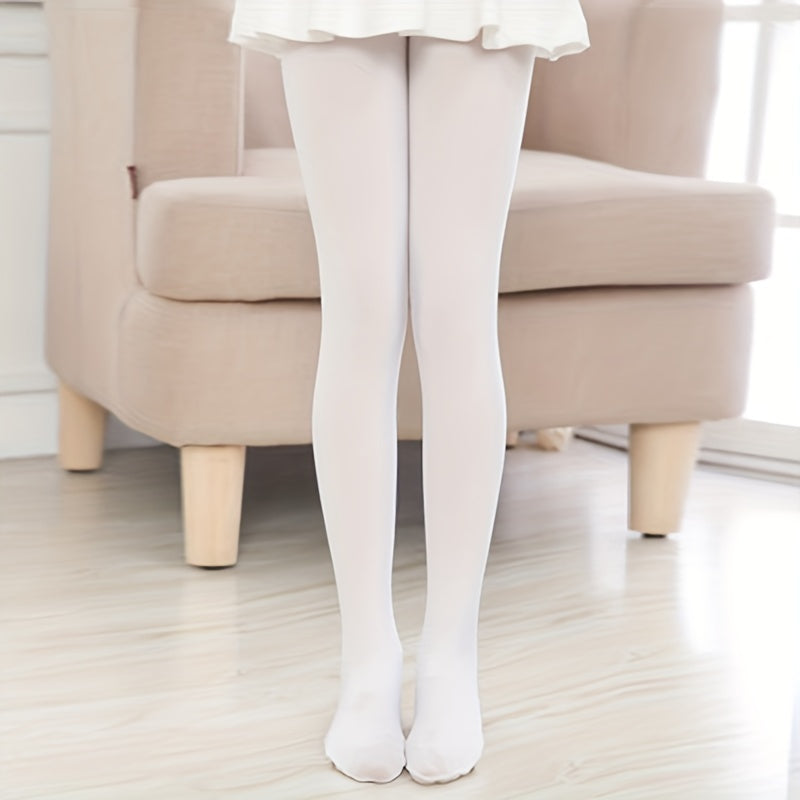 Girls Plain Leggings Socks Comfortable Sheer Tights For Kids Dance