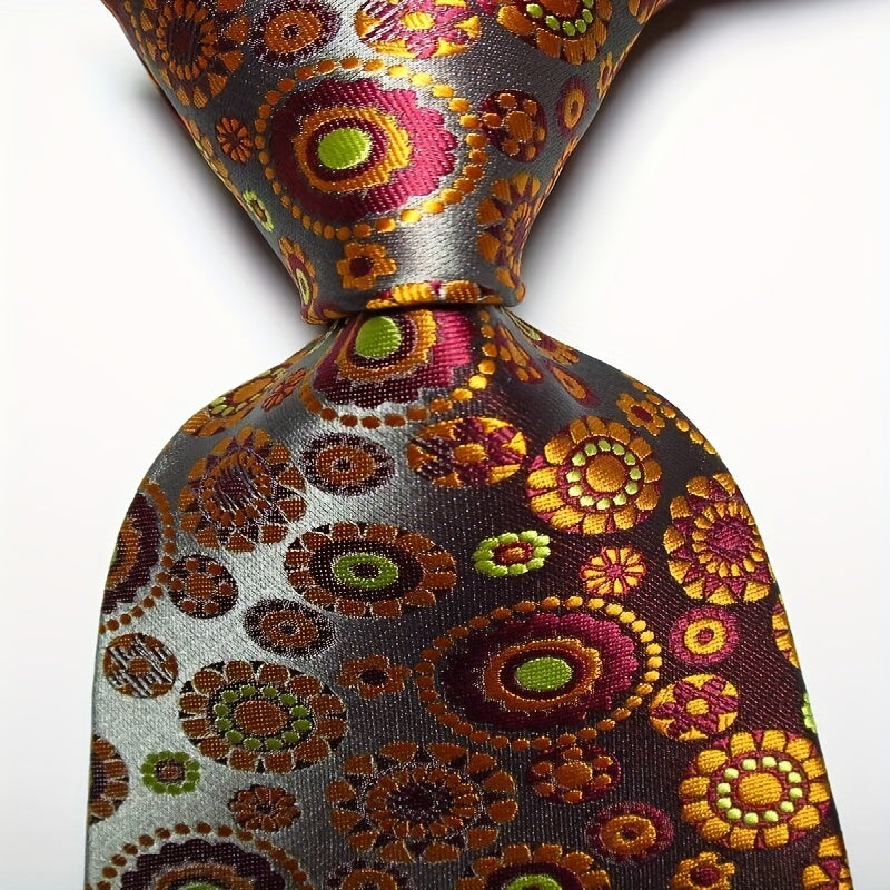 Red Jacquard Woven Paisley Tie Men's Necktie Set