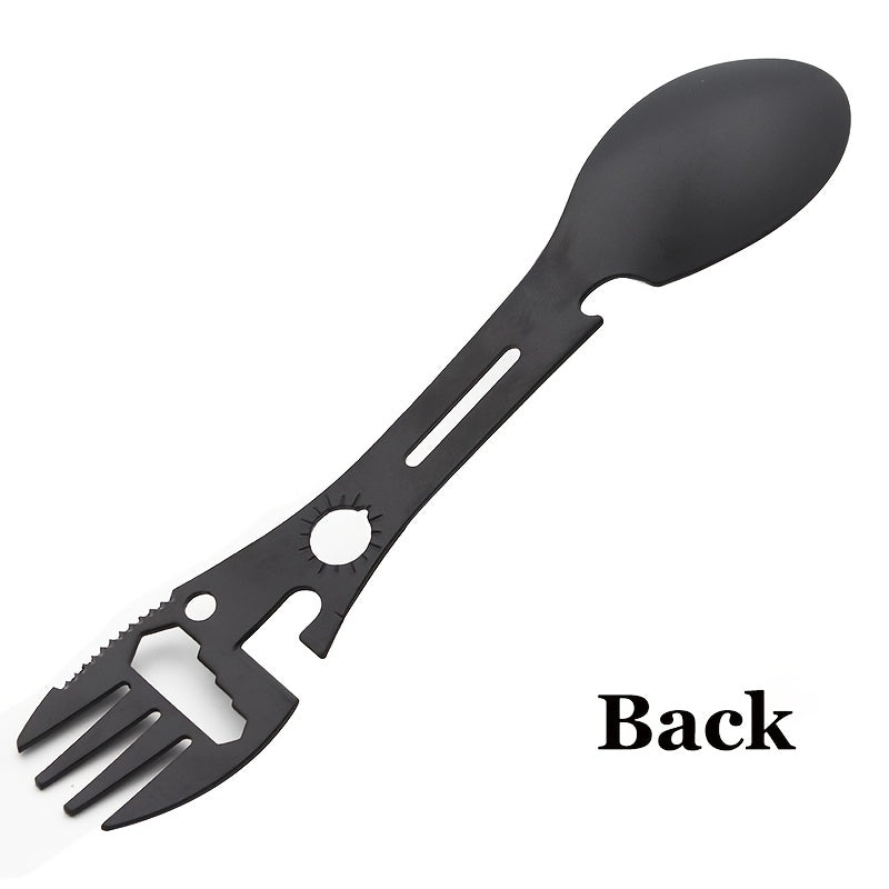 10 in 1 Spork Stainless Steel Utensil Can Opener Multi-Tool for Camping Hiking