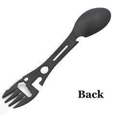 10 in 1 Spork Stainless Steel Utensil Can Opener Multi-Tool for Camping Hiking