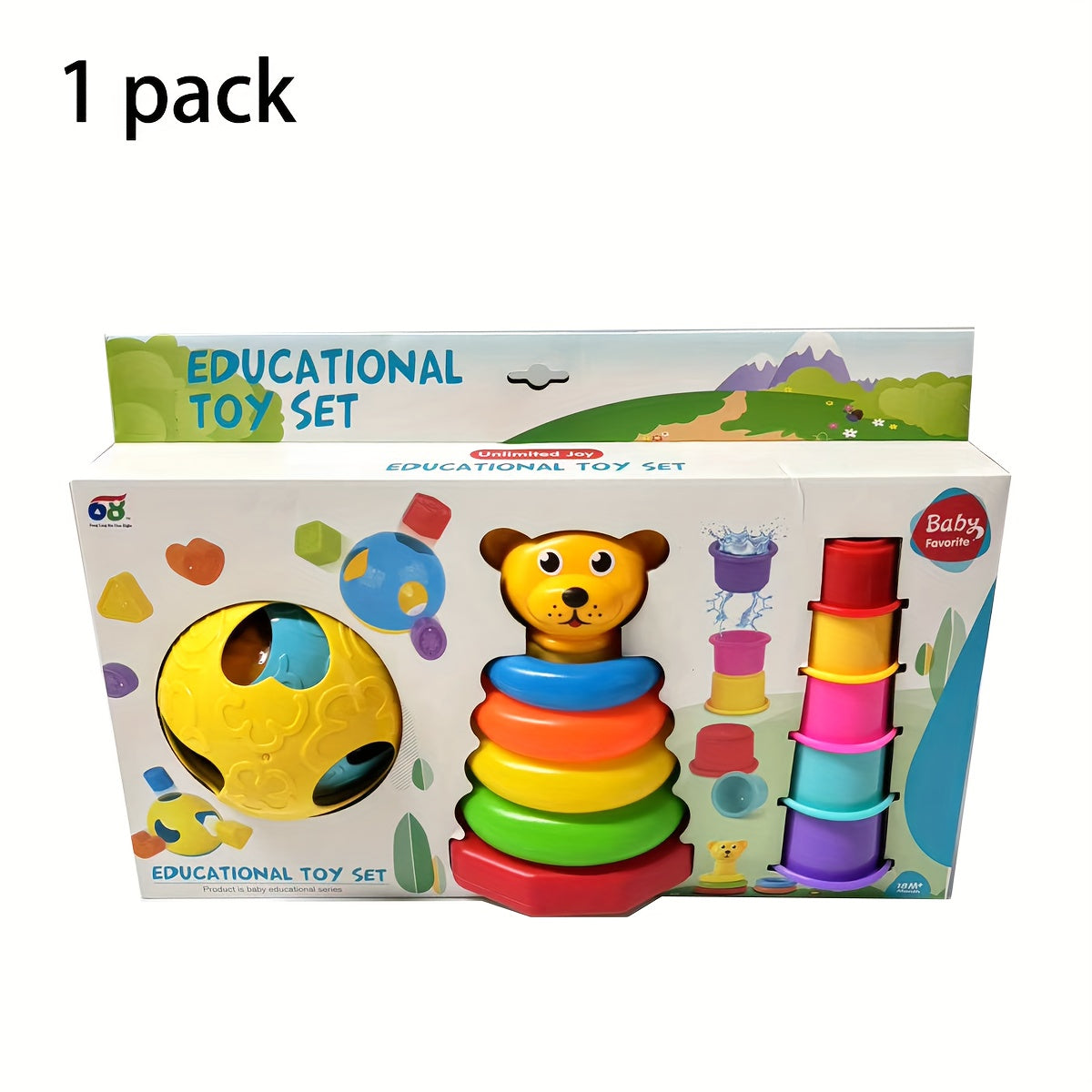 Kids Stacking Nesting Cups Block Ball Animal Building Blocks Set Bath Toys