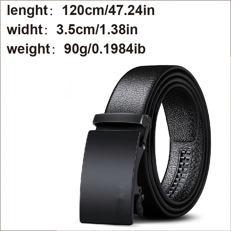 Men's Adjustable PU Leather Slide Buckle Belt