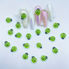20 Pcs Ladybug Nail Art Resin Charms 3D Nail Decor