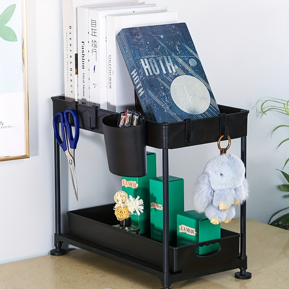 Under Sink Double Layer Storage Rack for Kitchen - Sponge & Cloth Holder