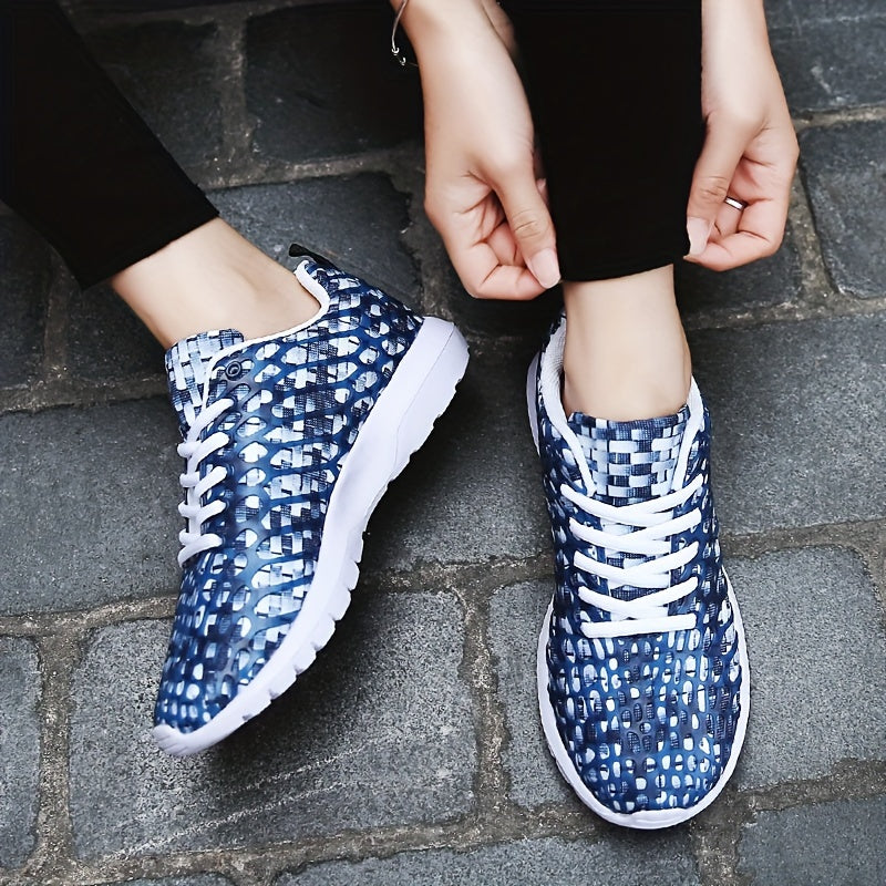 Stylist Print Running Shoes Lace-up Sports Sneakers