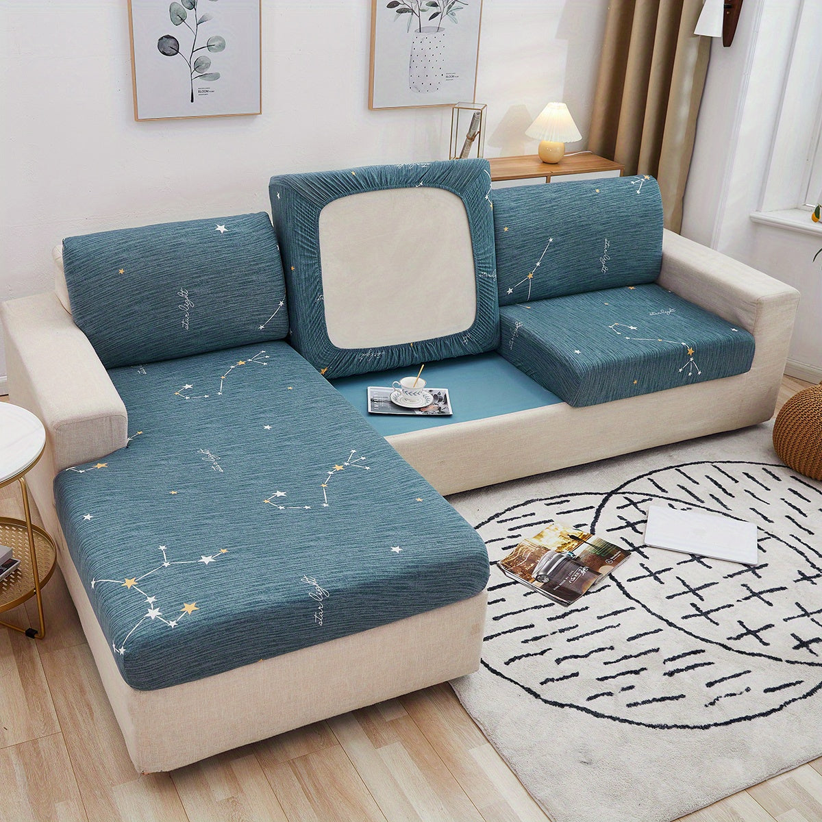 1pc Printed Sofa Slipcover Stretch Sofa Cover Furniture Protector