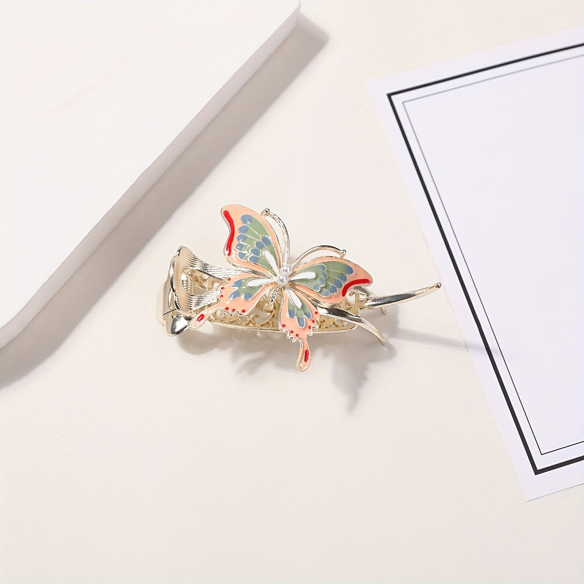Enamel Butterfly Hair Large Clip Sweet Duck Billed Clip