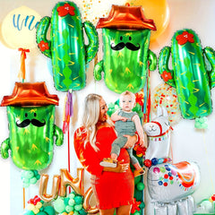 4pcs Giant Cactus Foil Balloons Mexican Holiday Party Decoration