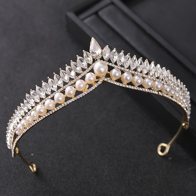 Pearl Wedding Tiara Silver Bridal Tiara Pearl Wedding Crown Romantic