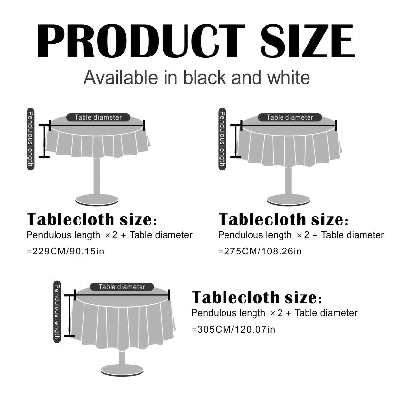 Waterproof Round Tablecloth for Picnic or Party, Rectangle Style Table Cover