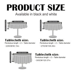 Waterproof Round Tablecloth for Picnic or Party, Rectangle Style Table Cover