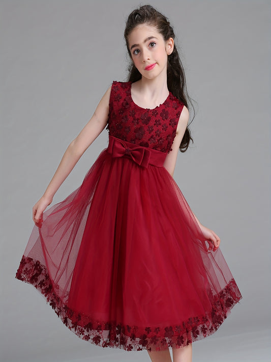 Toddler Girls Butterfly Applique Mesh Princess Dress