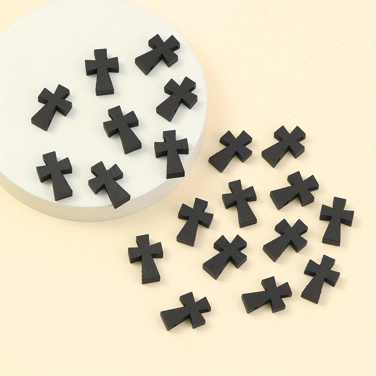 20pcs Wooden Perforated Cross Beads for DIY Bracelets Necklaces Earrings
