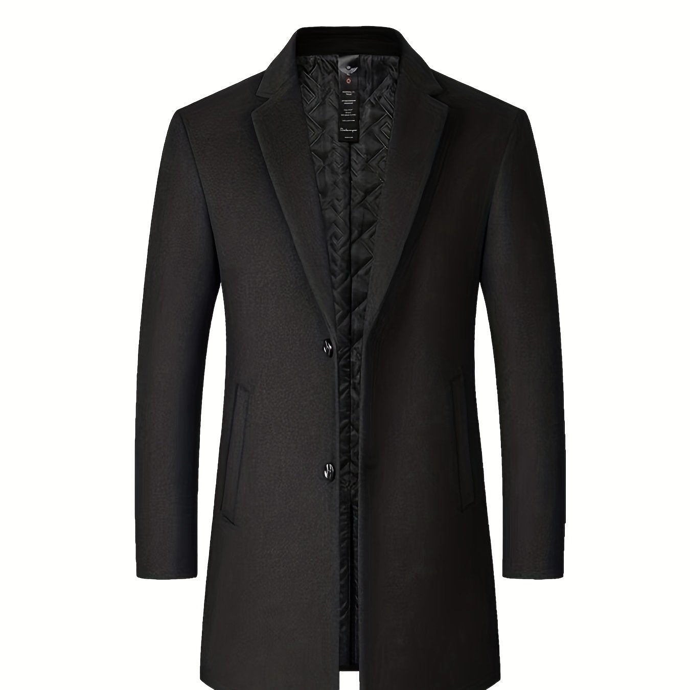 Men's Woolen Coat Single Breasted Casual Windbreaker Jacket