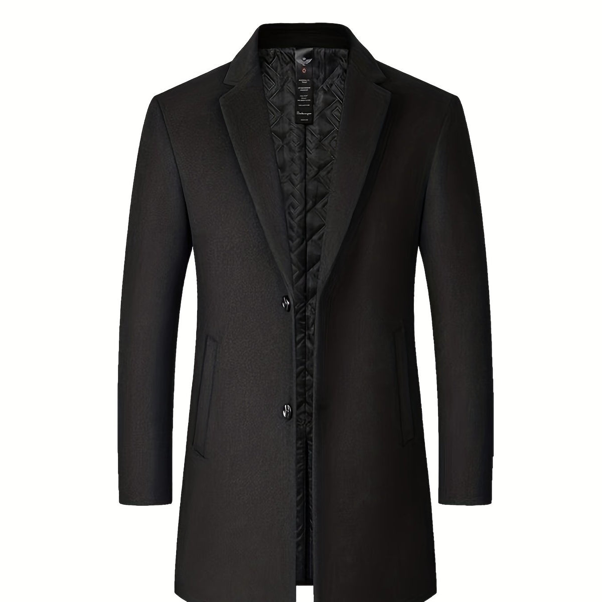 Men's Woolen Coat Single Breasted Casual Windbreaker Jacket