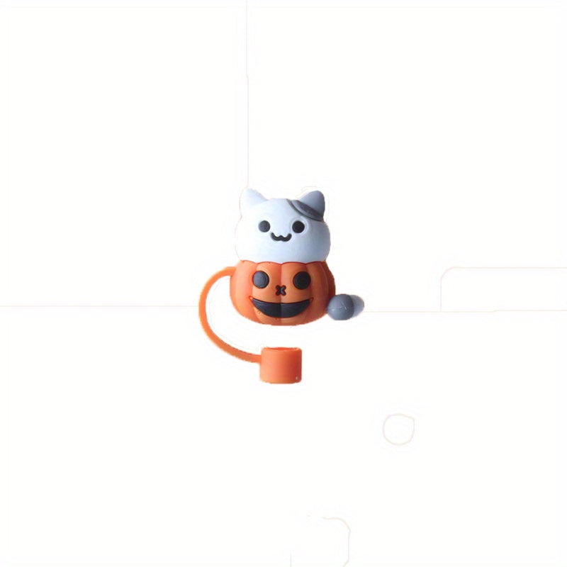 Christmas Silicone Straw Cover Straw Cap Reusable Santa Claus Halloween Tips