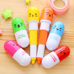 6pcs 0.5mm Retractable Ballpoint Pen Cartoon Pen School Stationery