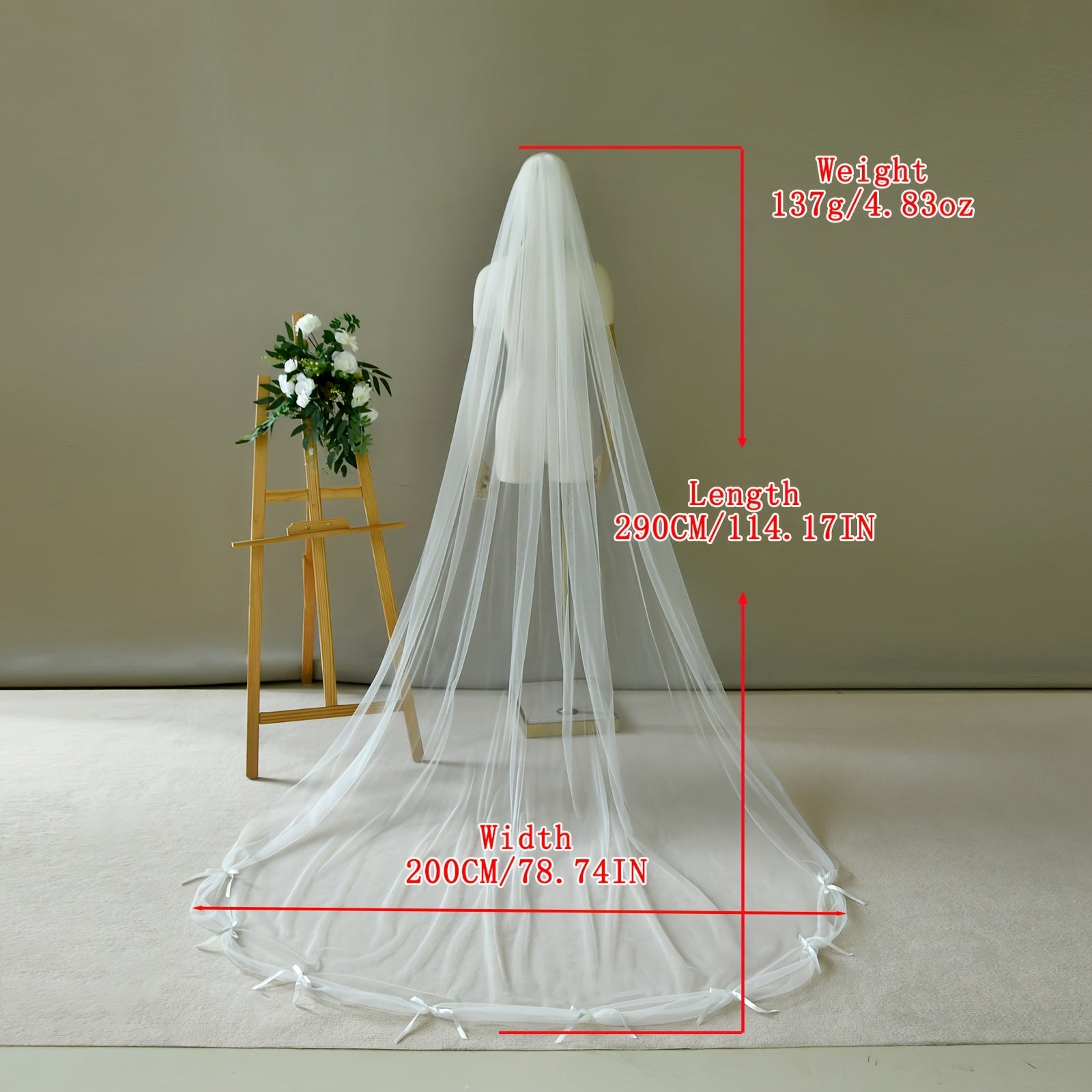 Versatile Bridal Veil with Bow for Wedding Banquets