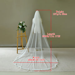Versatile Bridal Veil with Bow for Wedding Banquets