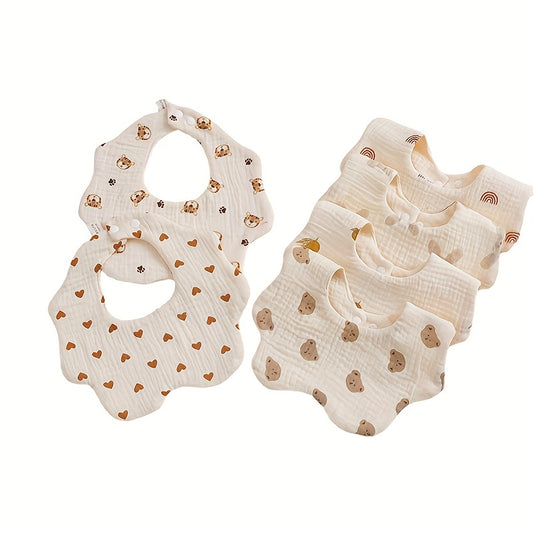 Six Layer Gauze Baby Bib 360 Rotatable Towel