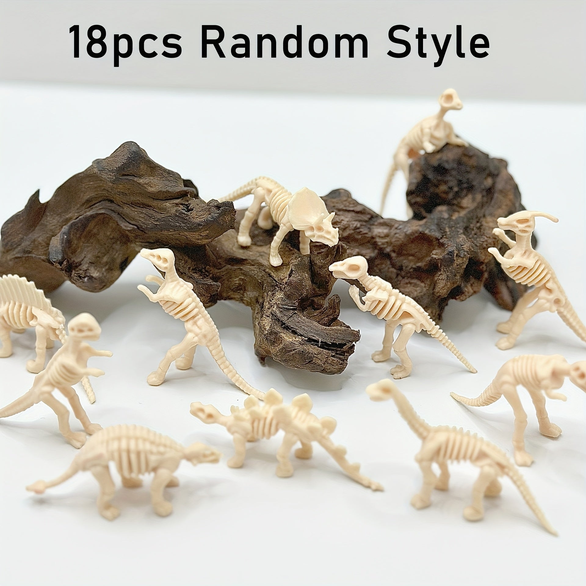 Mini Dinosaur Skeletons Set - 18pcs Realistic Figures