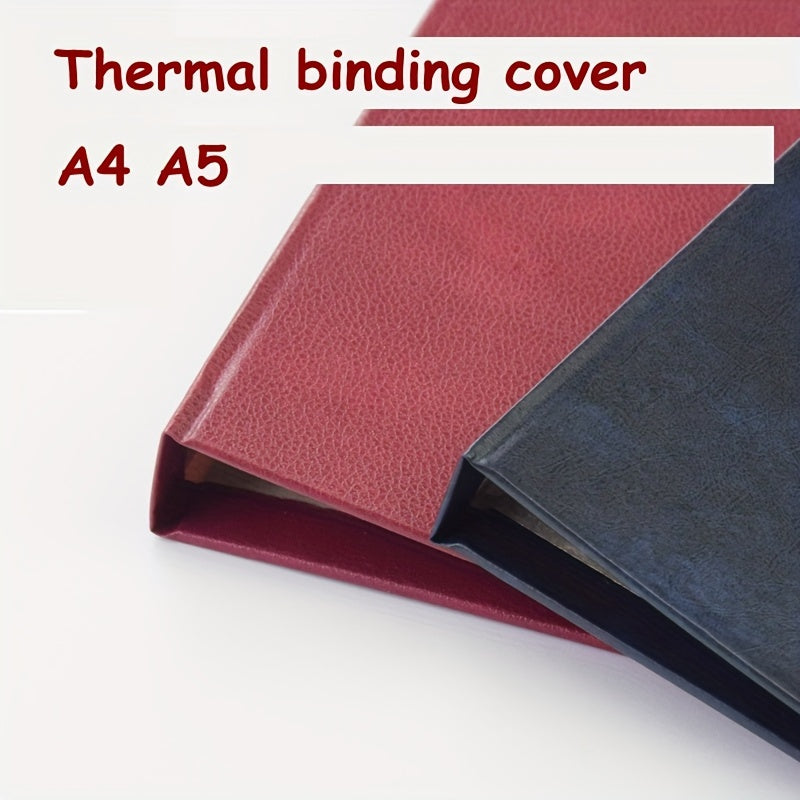 1pc Red PU Diary Cover A4 Size Thermal Binding 11 145sheets
