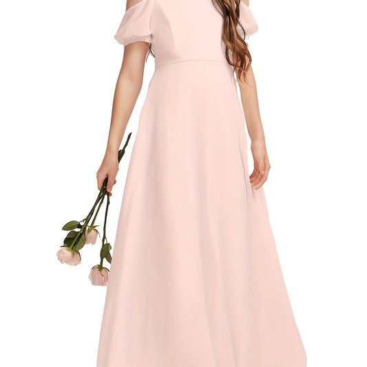 Girls Off Shoulder Casual Party Dress Little Bridesmaid Dress