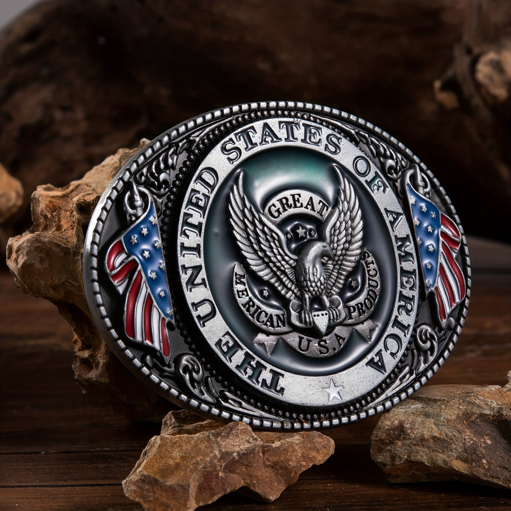 Eagle Flag Belt Buckle Men's Novelty Denim Buckle