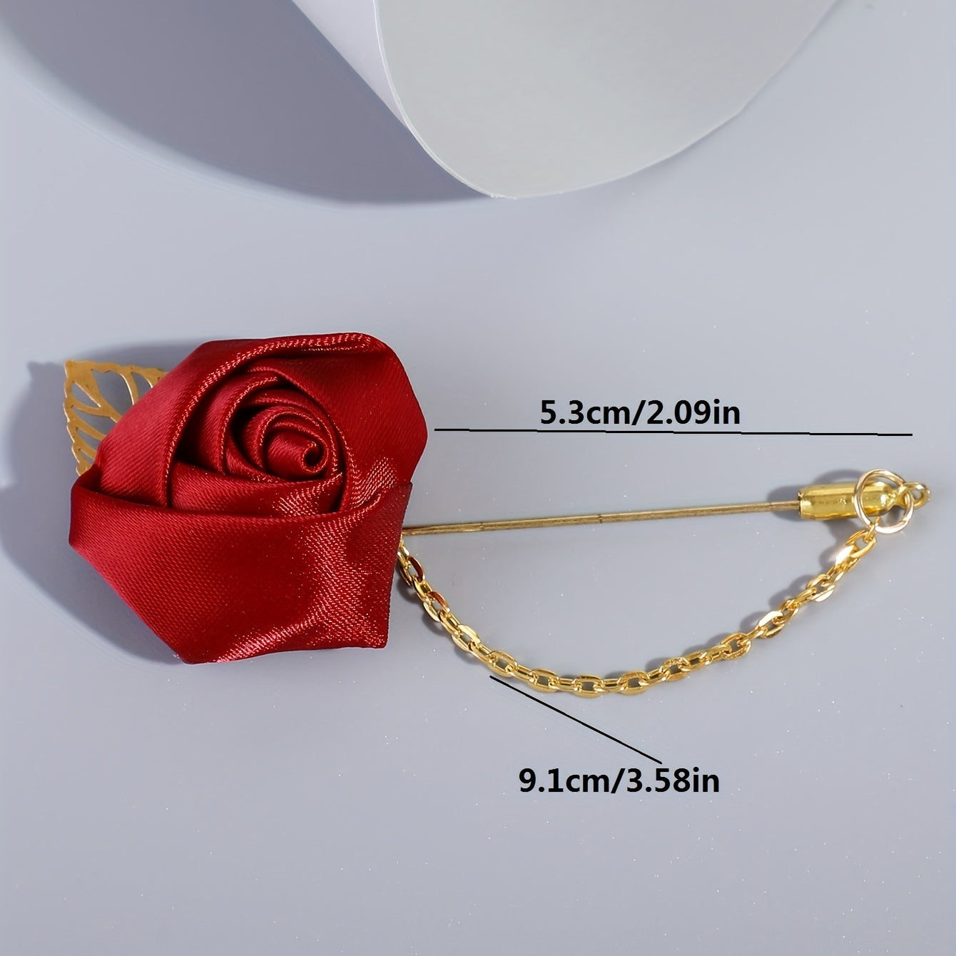 Rose Flower Chain Word Brooch Vintage Wedding Party Brooch Men