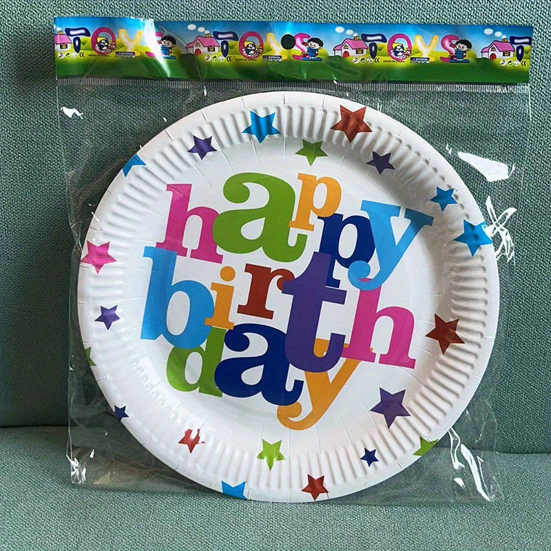 Colorful Balloon Party Tableware Set for Birthday Party Camping Picnic