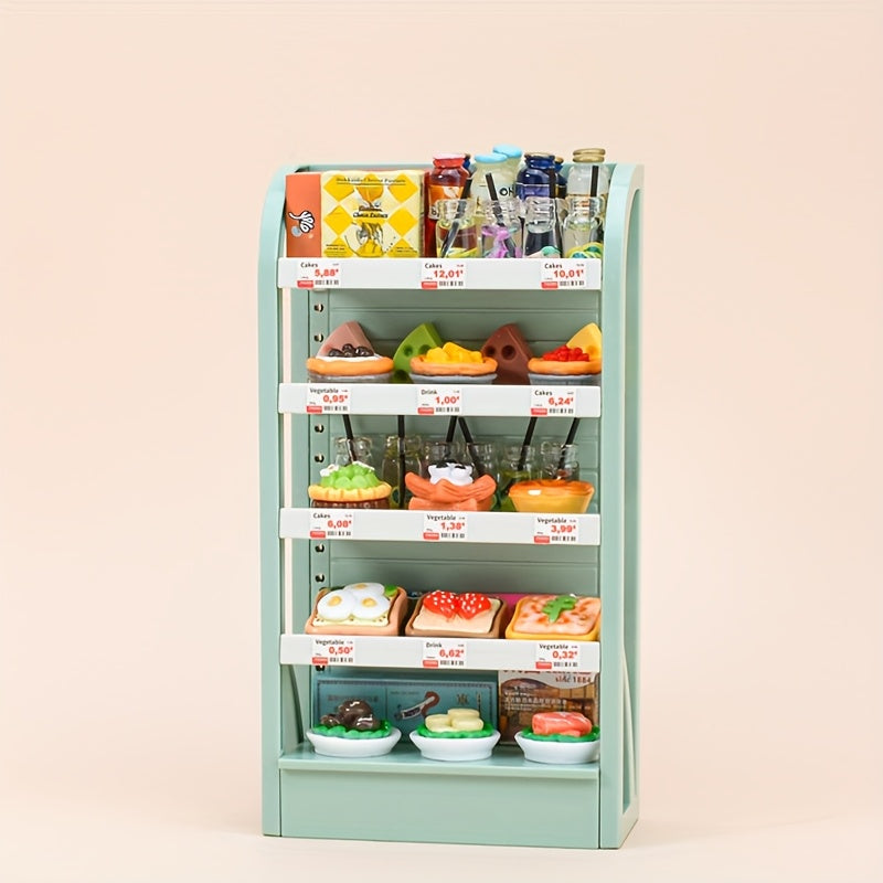 Mini Supermarket Shelf Food Play Set