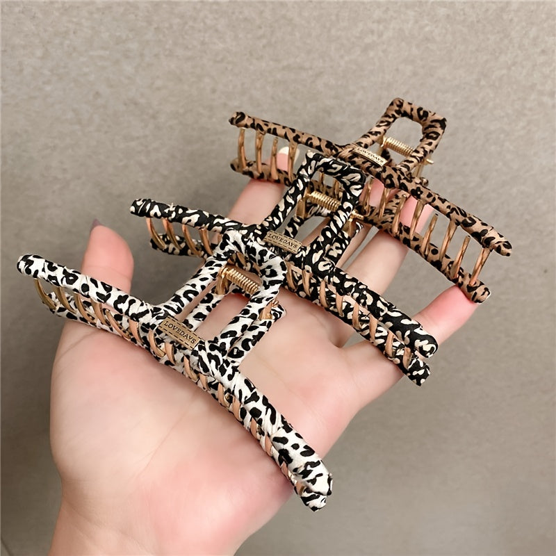 Leopard Print Hair Claw Large Hair Clip