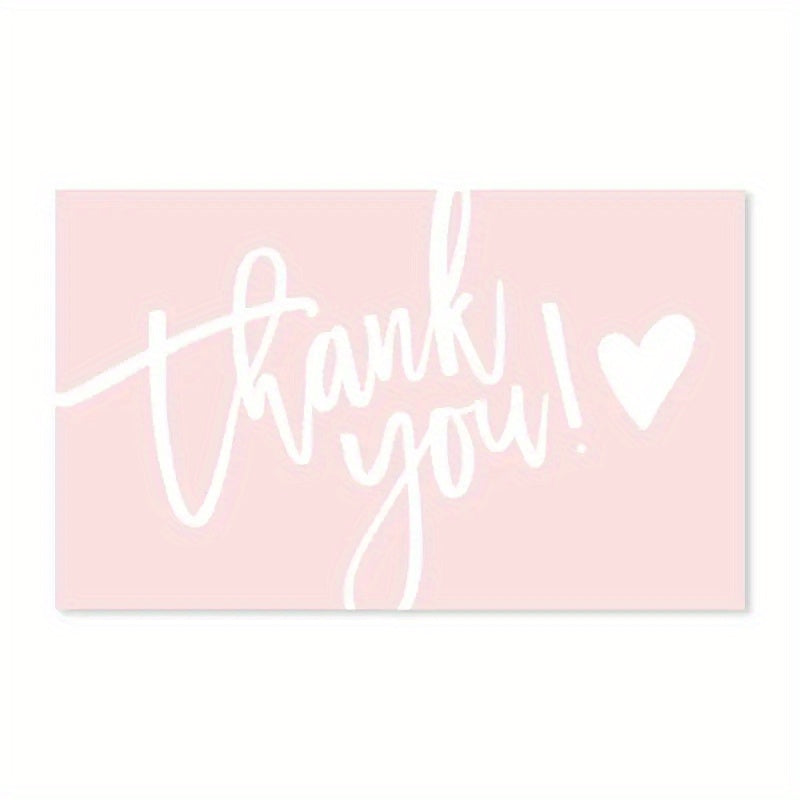 Pink Coated Paper Thank You Card Business Bag Gift Decoration