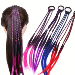 3pcs 4pcs Gradient Braid Wigs With Hair Ties - Hair Accessories for Girls