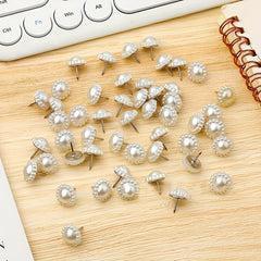30pcs Pearl Pattern Sun Flower Thumb Nails for Decorative Furniture and Wall