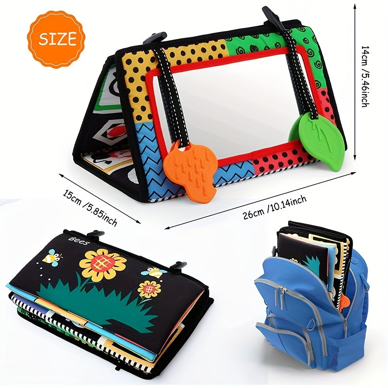 Baby Floor Mirror Toy Teether Sensory Development Crawl Toy