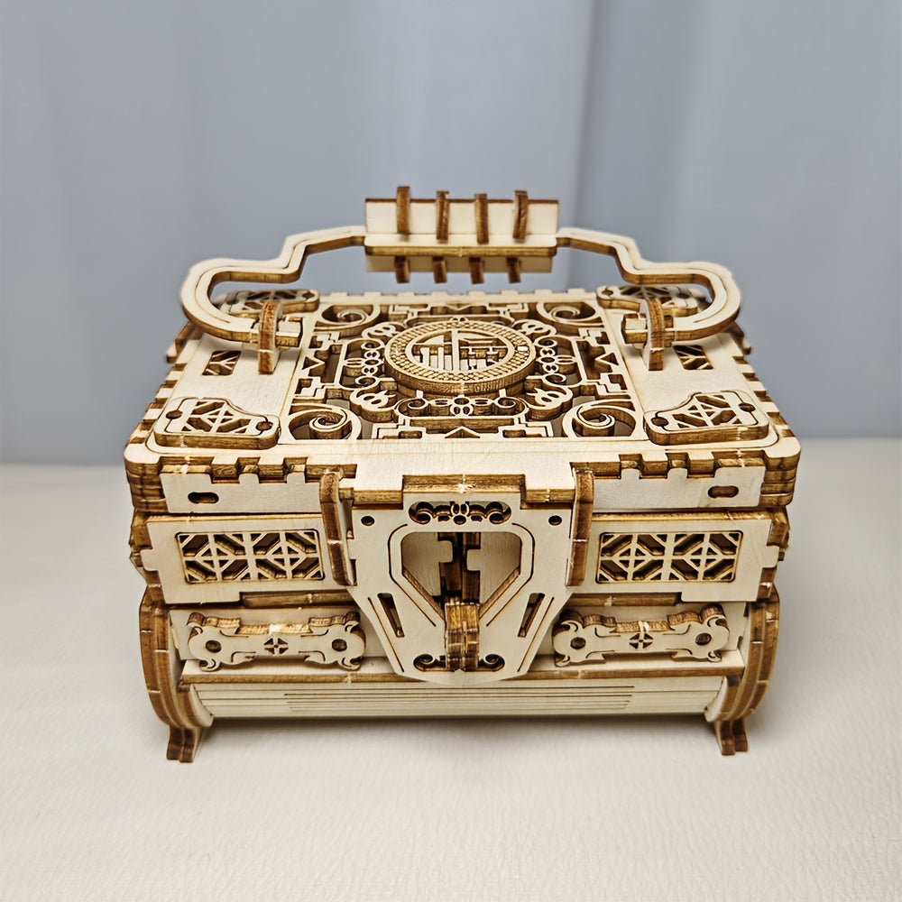 3D Wooden Puzzle Jewelry Box DIY Creative Development Thinking Gift