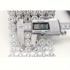 Silvery Mesh Ribbon Wrap Sunflower Crystal Rhinestone Sparkle Ribbon
