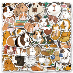 50pcs Guinea Pig Vinyl Stickers for Scrapbooking Diaries Water Bottles